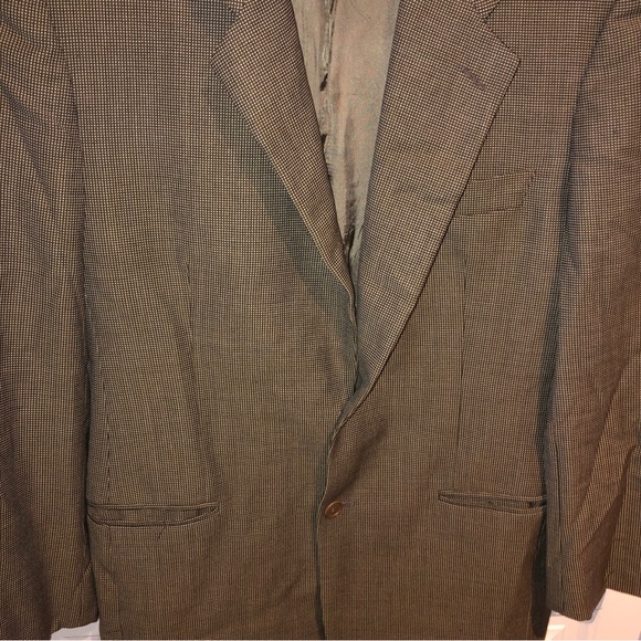 Emporio Armani Made In Italy Mens Blazer Coat Dress Jacket Size Xl Tan - Picture 2 of 9